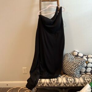 One shoulder evening gown